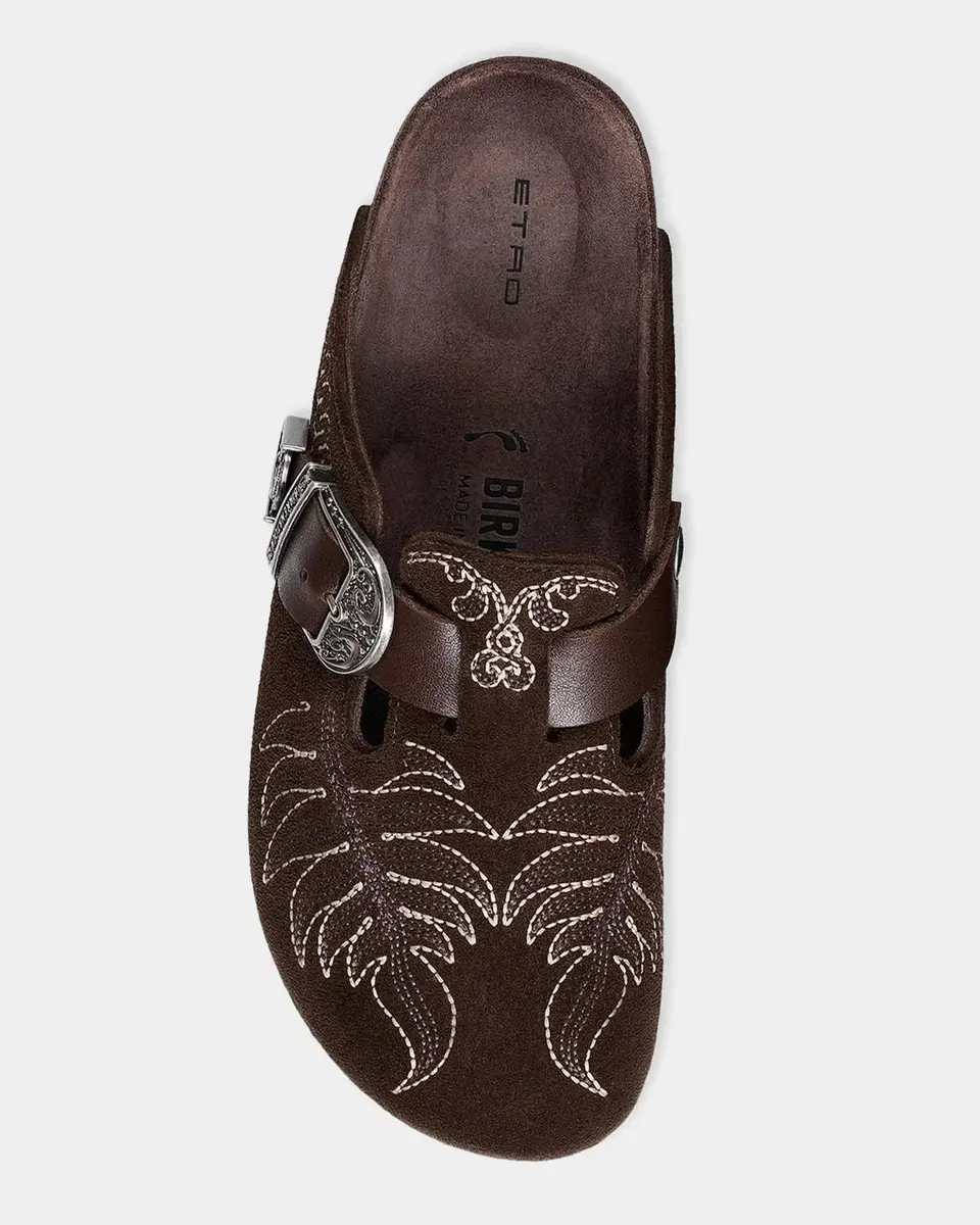 Etro x Birkenstock Boston Embroidered Suede Clogs | Thumbnail 3 Etro x Birkenstock Boston Embroidered Suede Clogs | Thumbnail 3