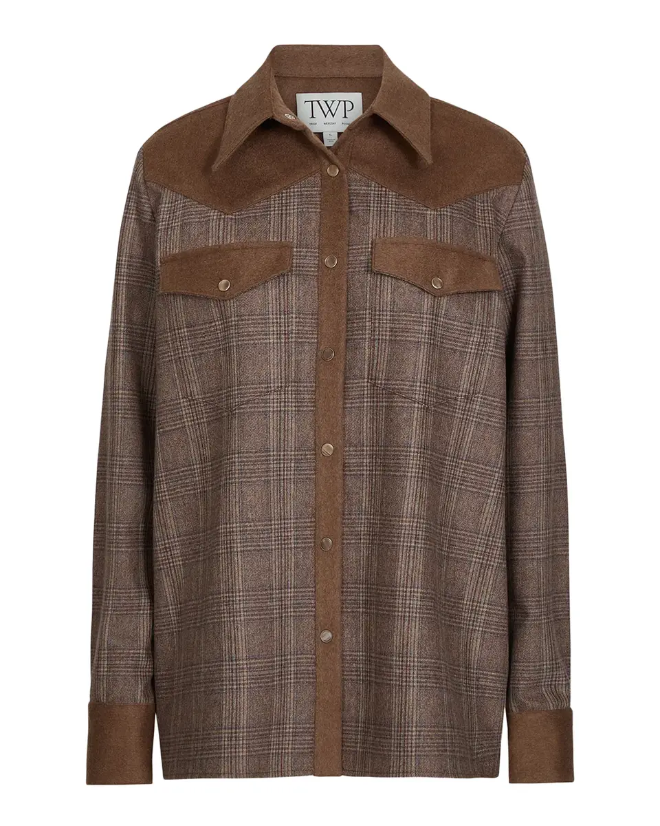 TWP Lone Rider Glen Check Wool-Blend Shirt | Thumbnail 2 TWP Lone Rider Glen Check Wool-Blend Shirt | Thumbnail 2