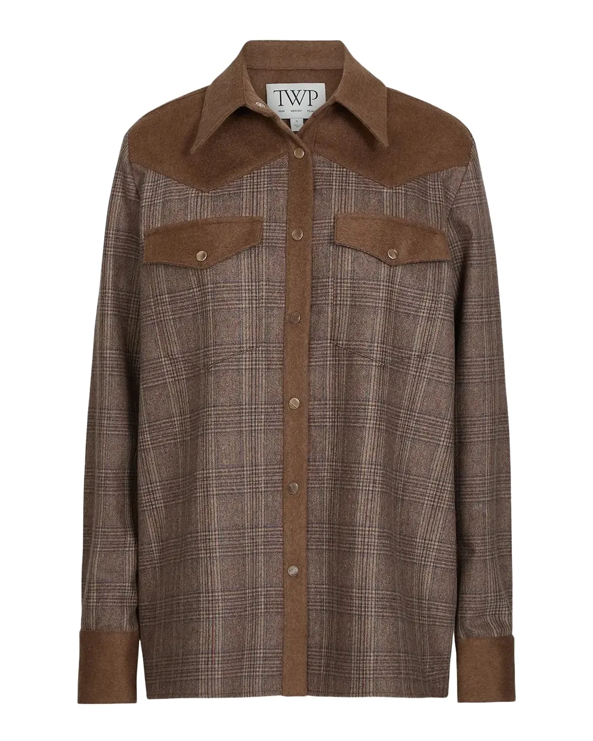 TWP Lone Rider Glen Check Wool-Blend Shirt