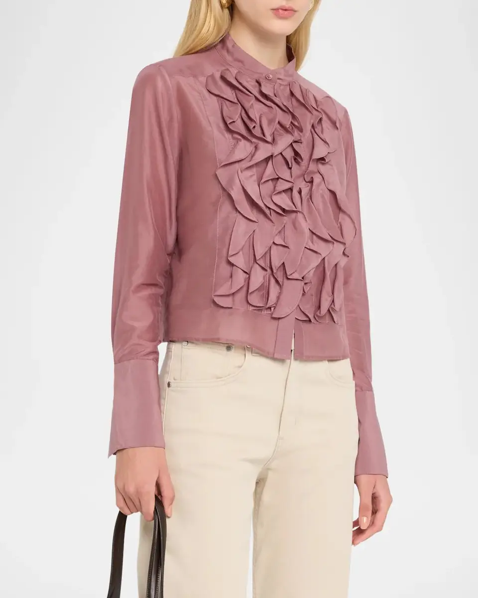 TWP Patti Ruffle Cotton-Silk Blouse | Thumbnail 4 TWP Patti Ruffle Cotton-Silk Blouse | Thumbnail 4
