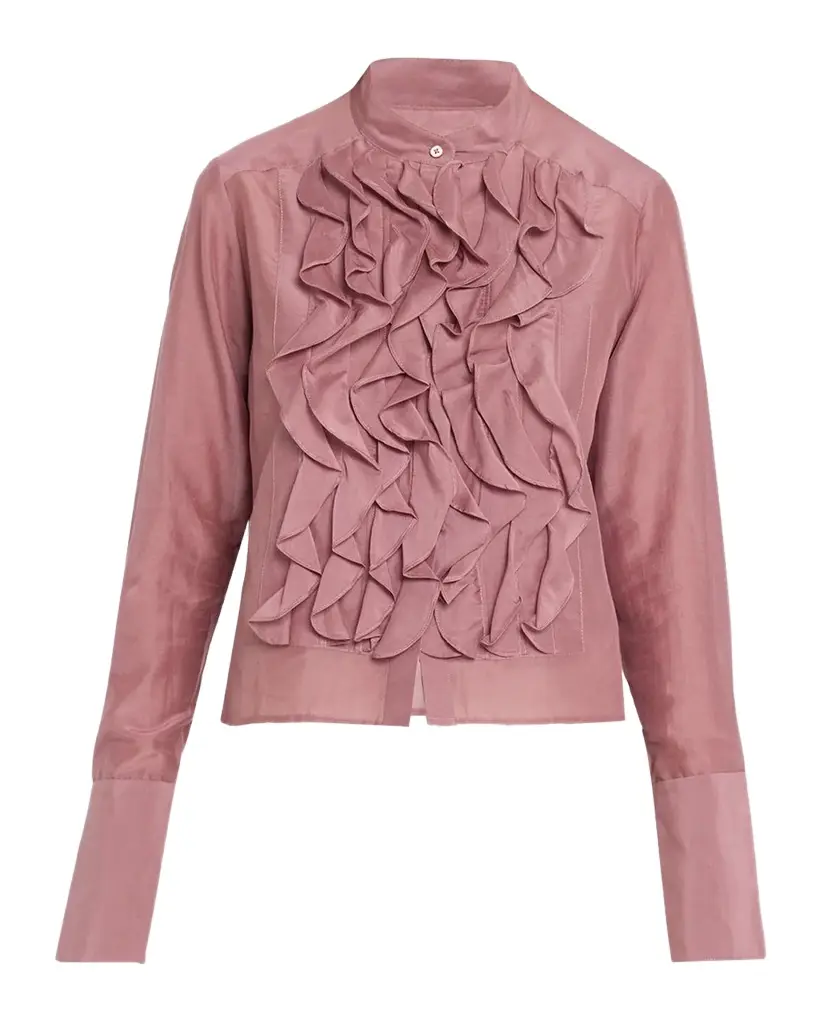 Patti Ruffle Cotton-Silk Blouse Patti Ruffle Cotton-Silk Blouse