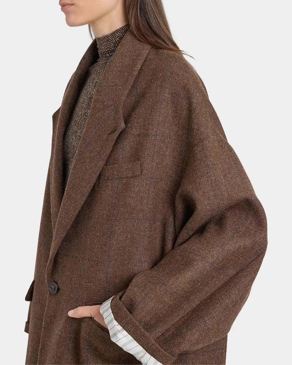 MM6 MAISON MARGIELA Cocooning Oversized Windowpane Check Coat | Thumbnail 5