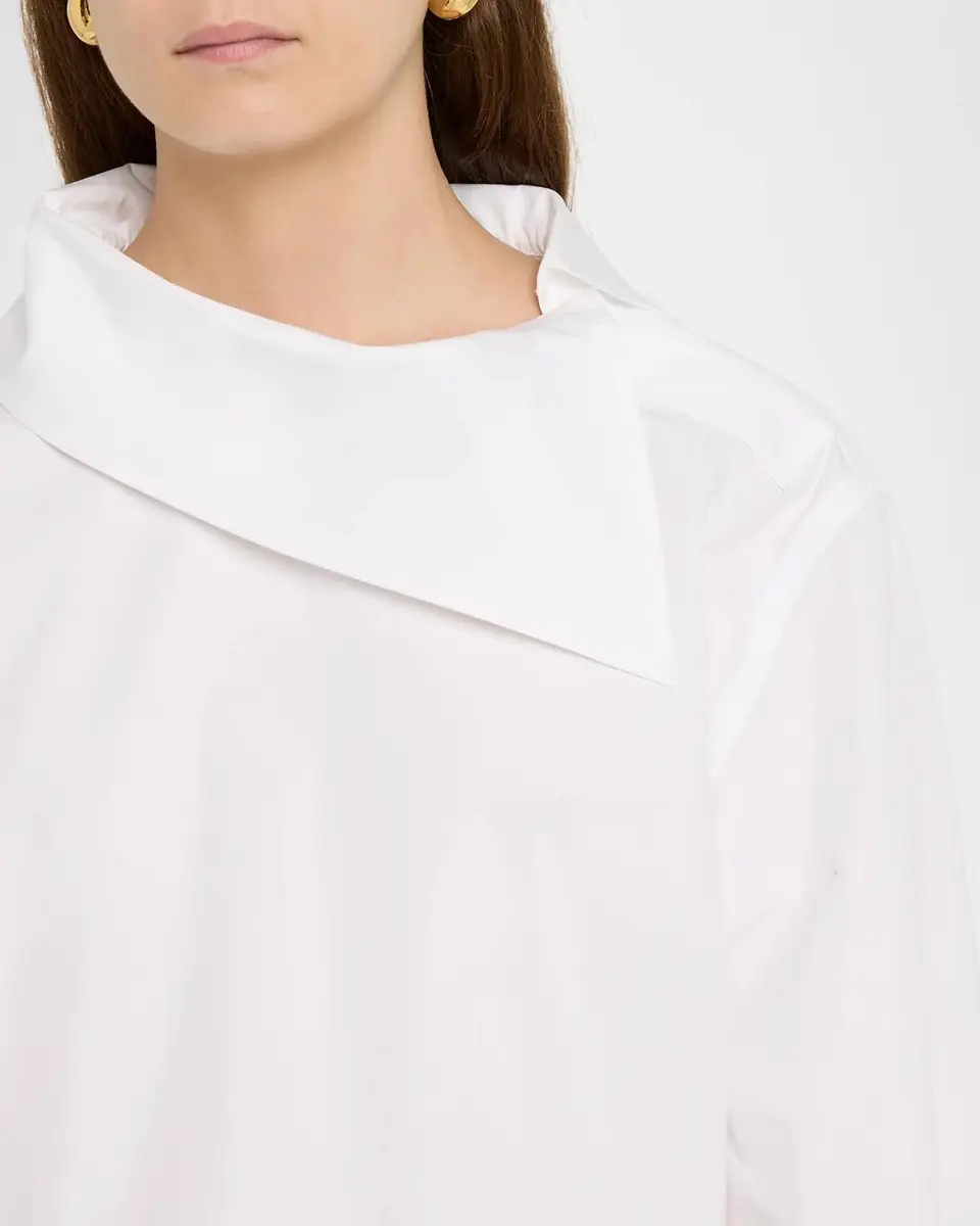 Bottega Veneta Asymmetric-Collar Compact Cotton Shirt | Thumbnail 5 Bottega Veneta Asymmetric-Collar Compact Cotton Shirt | Thumbnail 5