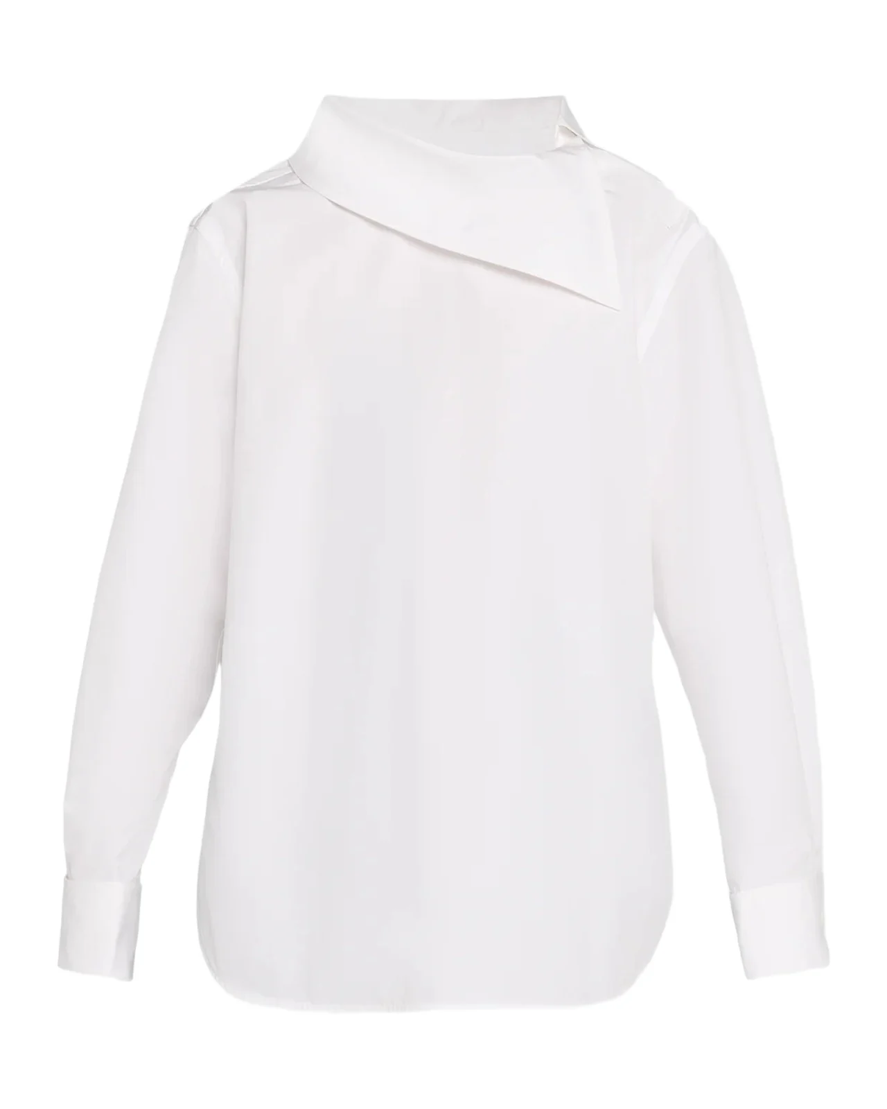 Bottega Veneta Asymmetric-Collar Compact Cotton Shirt