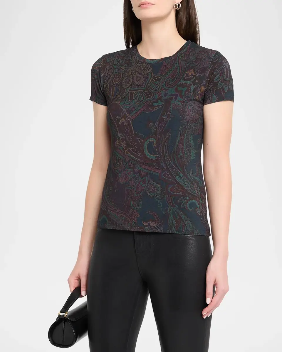 L'Agence Ressi Paisley Crewneck T-Shirt | Thumbnail 4 L'Agence Ressi Paisley Crewneck T-Shirt | Thumbnail 4