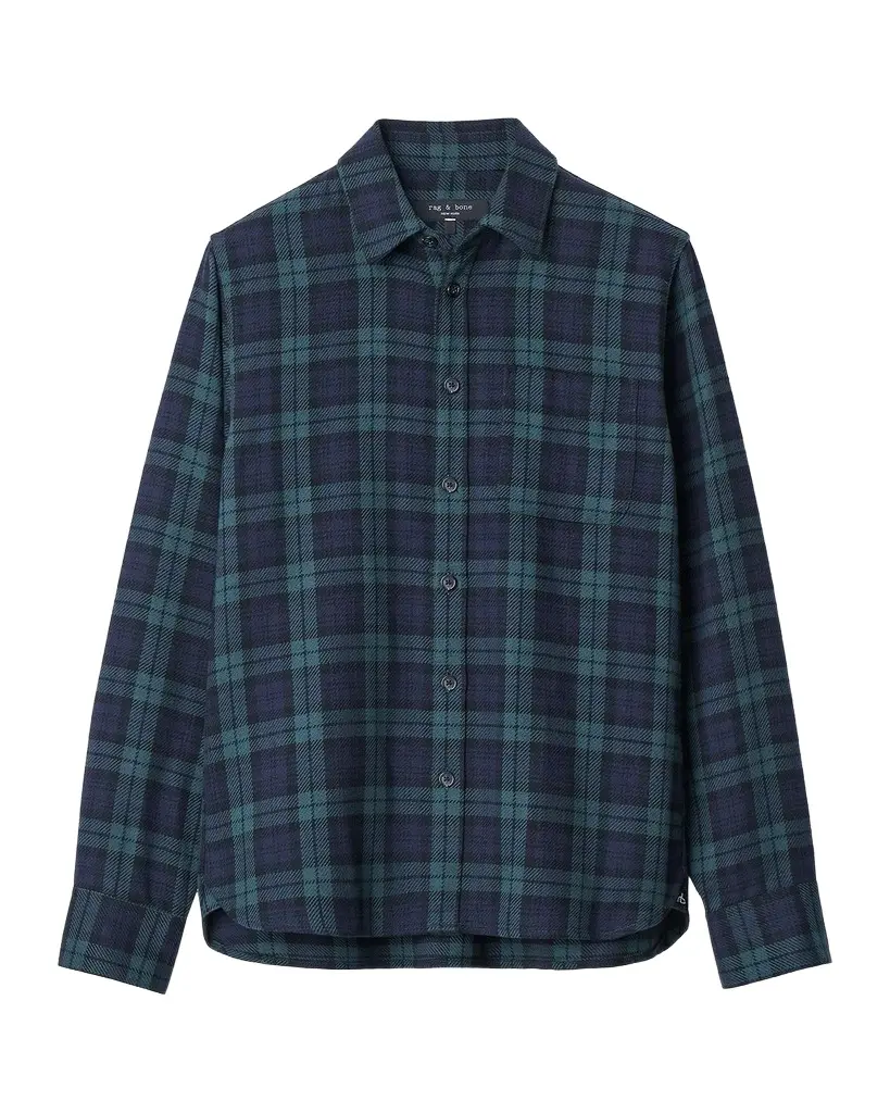 rag & bone Men's Plaid Cotton Flannel Shirt Jacket