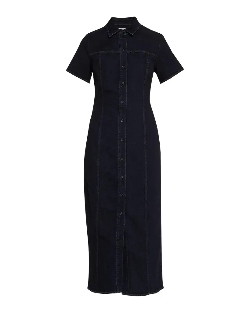 rag & bone Lenna Stretch-Denim Midi Shirtdress