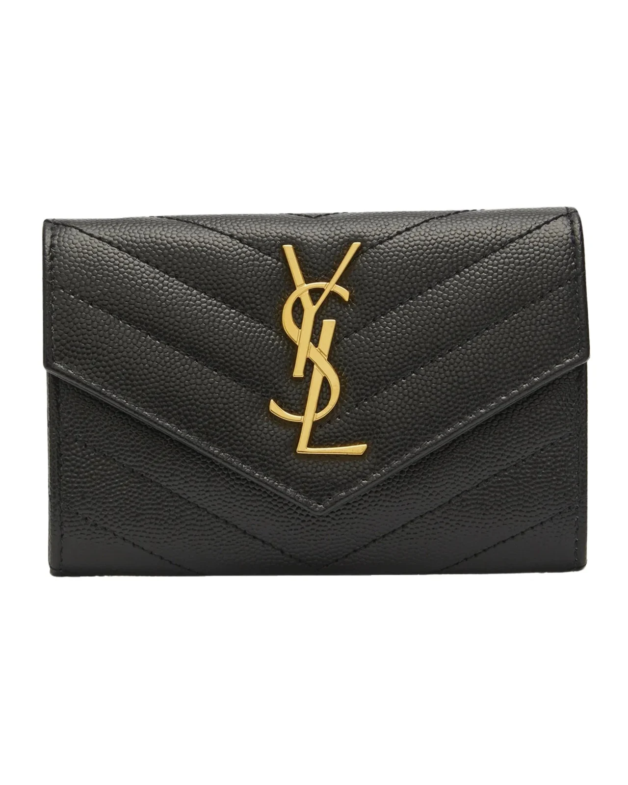 Saint Laurent Small Logo Quilted Leather Clutch