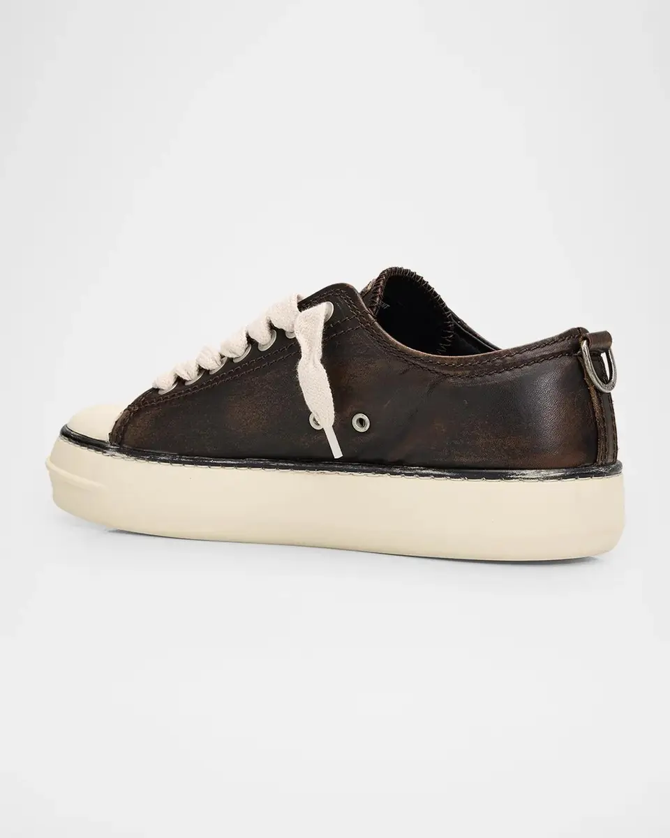 Represent Men's Cap-Toe Distressed Leather Low-Top Sneakers | Thumbnail 4 Represent Men's Cap-Toe Distressed Leather Low-Top Sneakers | Thumbnail 4