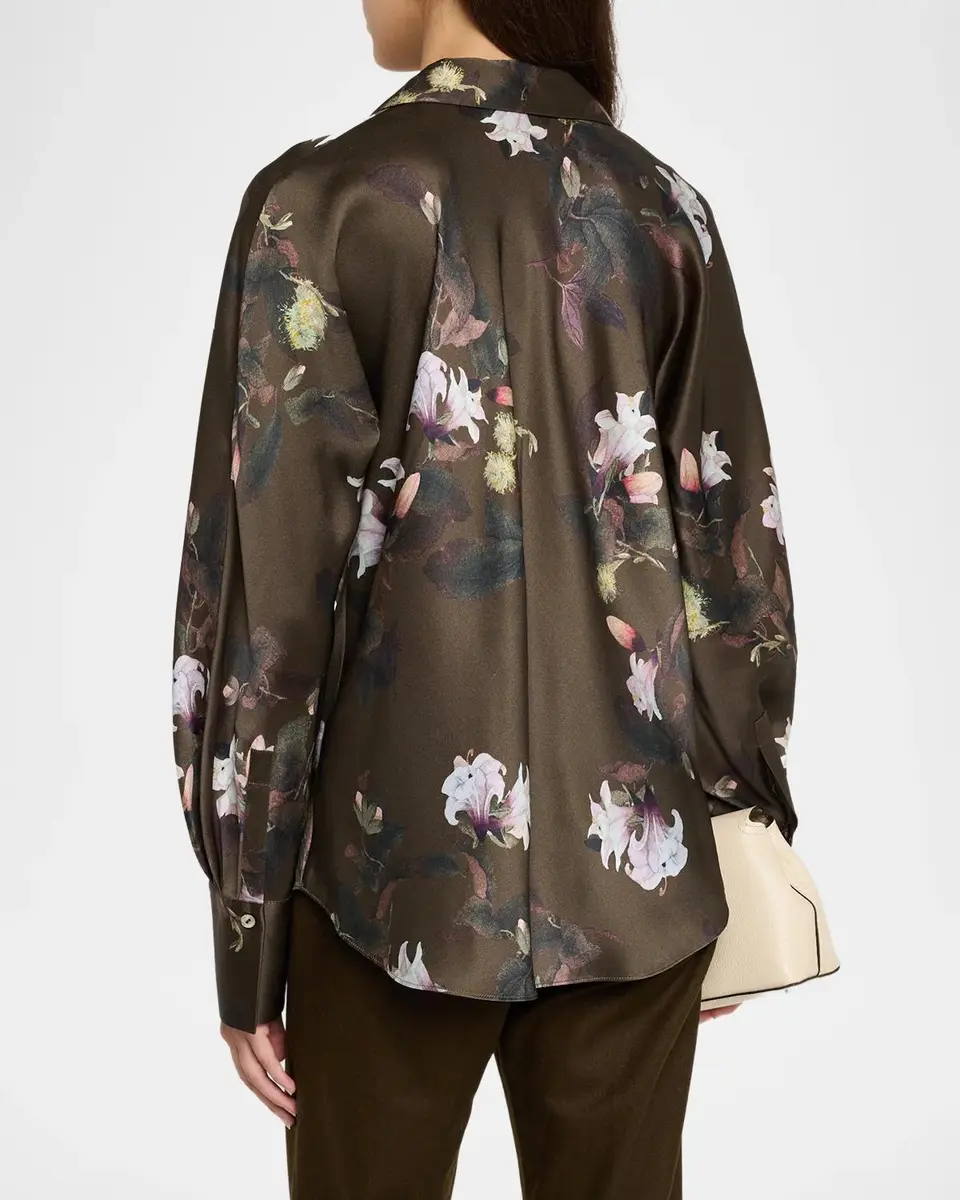 Vince Lily Vine Silk Bias Long-Sleeve Blouse | Thumbnail 3 Vince Lily Vine Silk Bias Long-Sleeve Blouse | Thumbnail 3