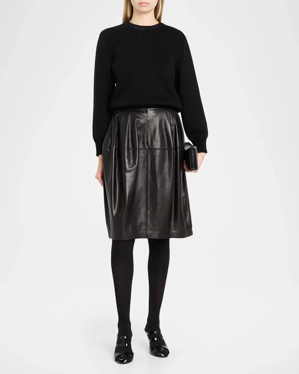 TOTEME Short Sculptural Leather Skirt | Thumbnail 2 TOTEME Short Sculptural Leather Skirt | Thumbnail 2