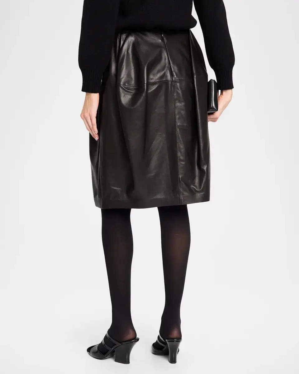 TOTEME Short Sculptural Leather Skirt | Thumbnail 3 TOTEME Short Sculptural Leather Skirt | Thumbnail 3