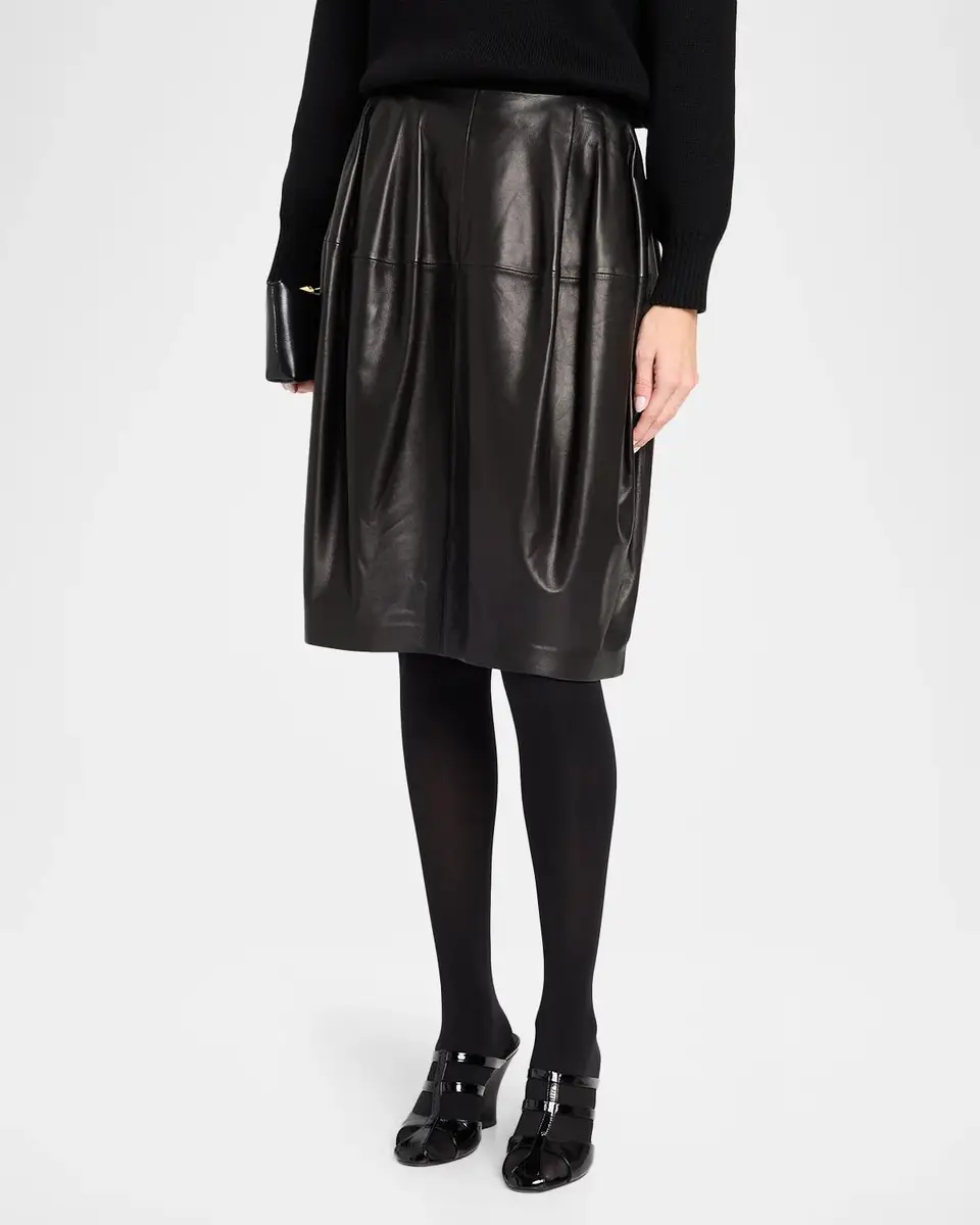 TOTEME Short Sculptural Leather Skirt | Thumbnail 4 TOTEME Short Sculptural Leather Skirt | Thumbnail 4