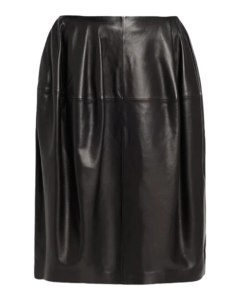 Short Sculptural Leather Skirt