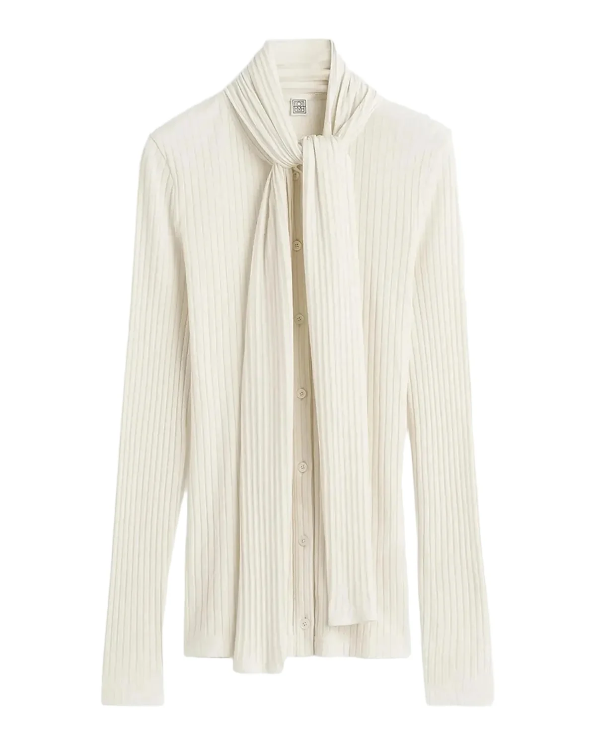 TOTEME Ribbed Bow Blouse