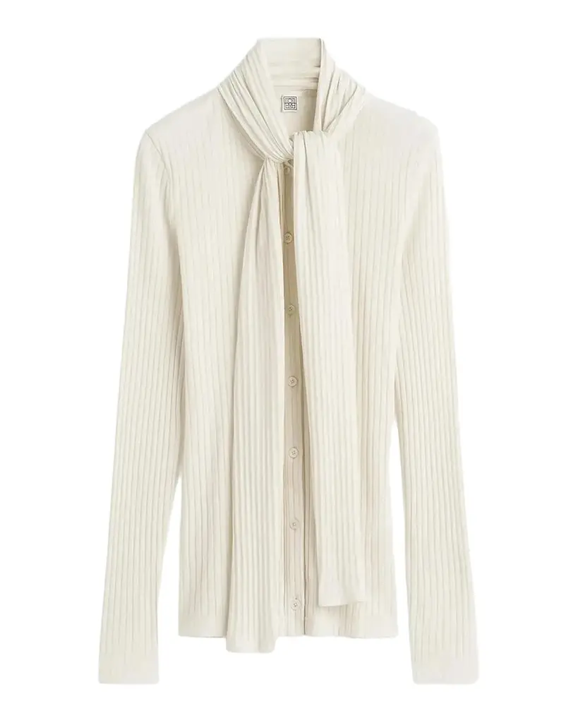 Ribbed Bow Blouse Ribbed Bow Blouse
