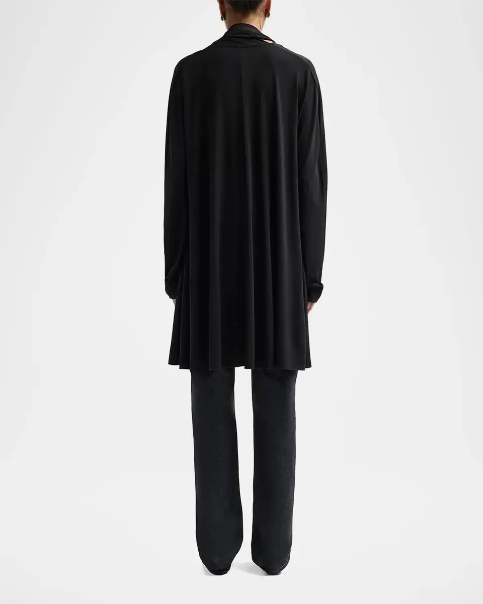 TOTEME Scarf-Trim Jersey Knee-Length Dress | Thumbnail 3 TOTEME Scarf-Trim Jersey Knee-Length Dress | Thumbnail 3