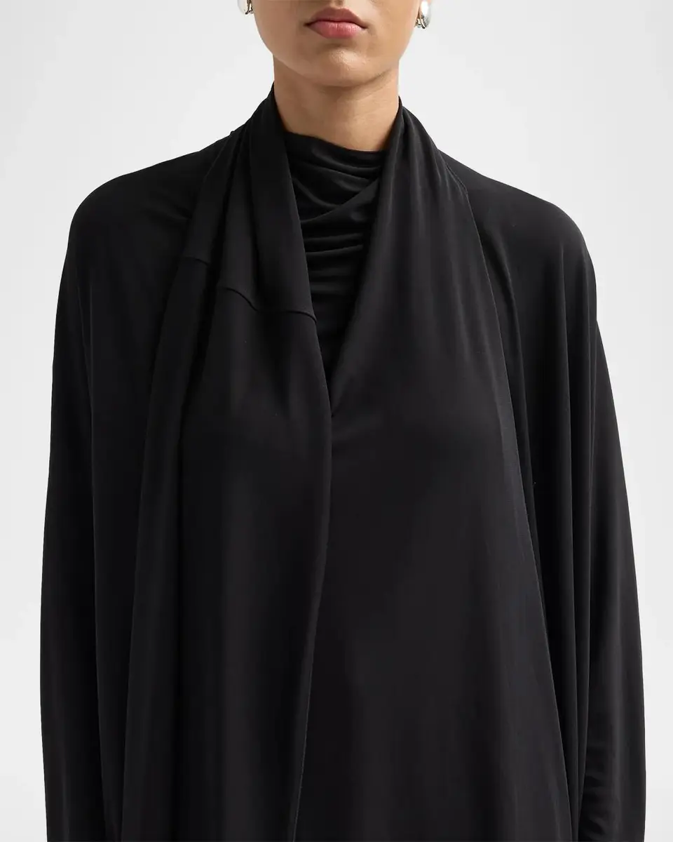 TOTEME Scarf-Trim Jersey Knee-Length Dress | Thumbnail 5 TOTEME Scarf-Trim Jersey Knee-Length Dress | Thumbnail 5