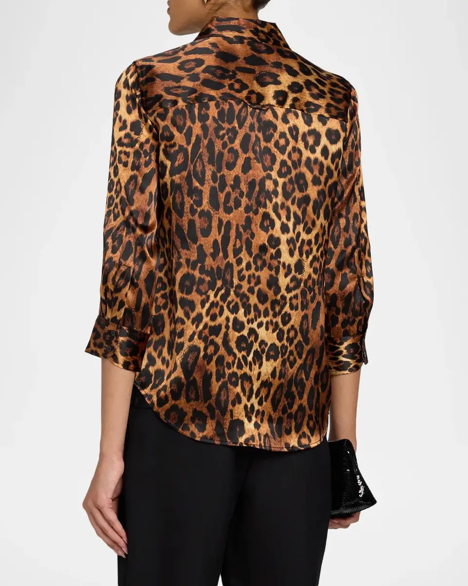 L'Agence Dani 3/4-Sleeve Leopard Blouse | Thumbnail 3 L'Agence Dani 3/4-Sleeve Leopard Blouse | Thumbnail 3