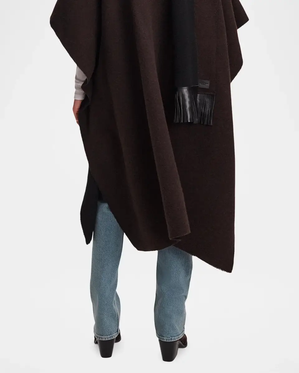 rag & bone Brooke Leather-Fringed Scarf Wool Poncho | Thumbnail 3 rag & bone Brooke Leather-Fringed Scarf Wool Poncho | Thumbnail 3