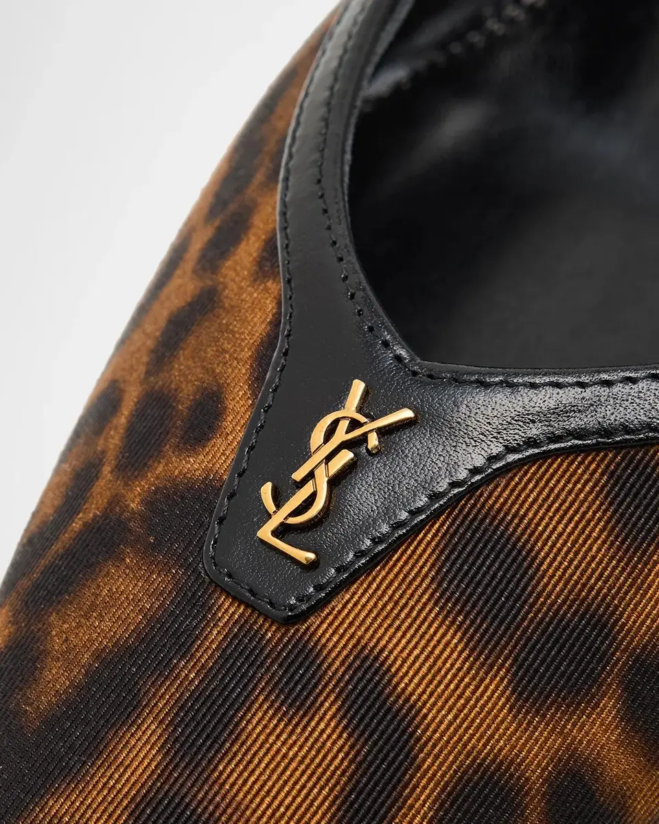 Saint Laurent 75mm Leopard Grosgrain Slingback Pumps | Thumbnail 6 Saint Laurent 75mm Leopard Grosgrain Slingback Pumps | Thumbnail 6