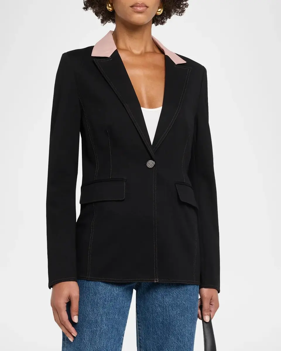 Toula Single-Breasted Topstitch Blazer | Thumbnail 4 Toula Single-Breasted Topstitch Blazer | Thumbnail 4