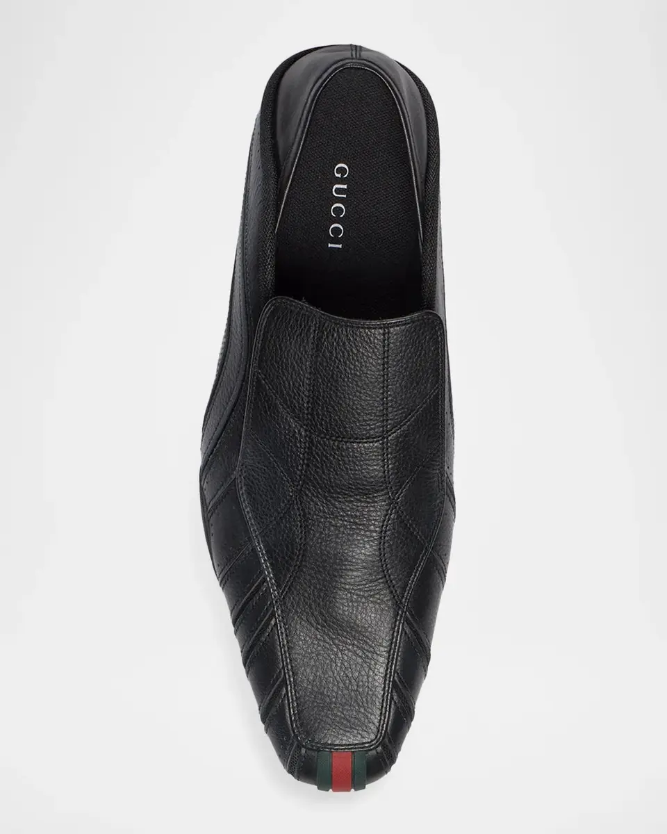 Gucci Men's Miami Leather Web Slip-On Sneakers | Thumbnail 4