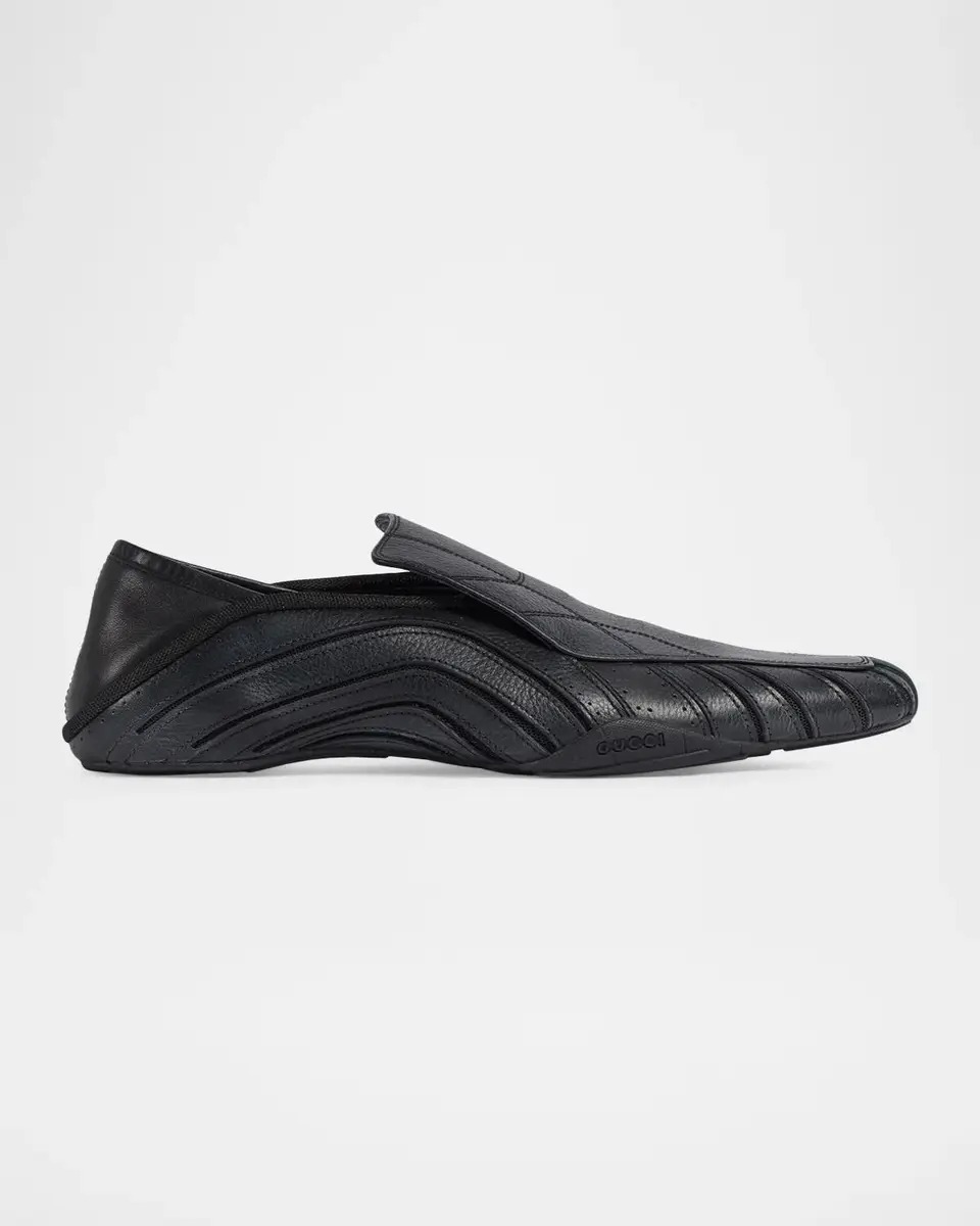 Gucci Men's Miami Leather Web Slip-On Sneakers | Thumbnail 5