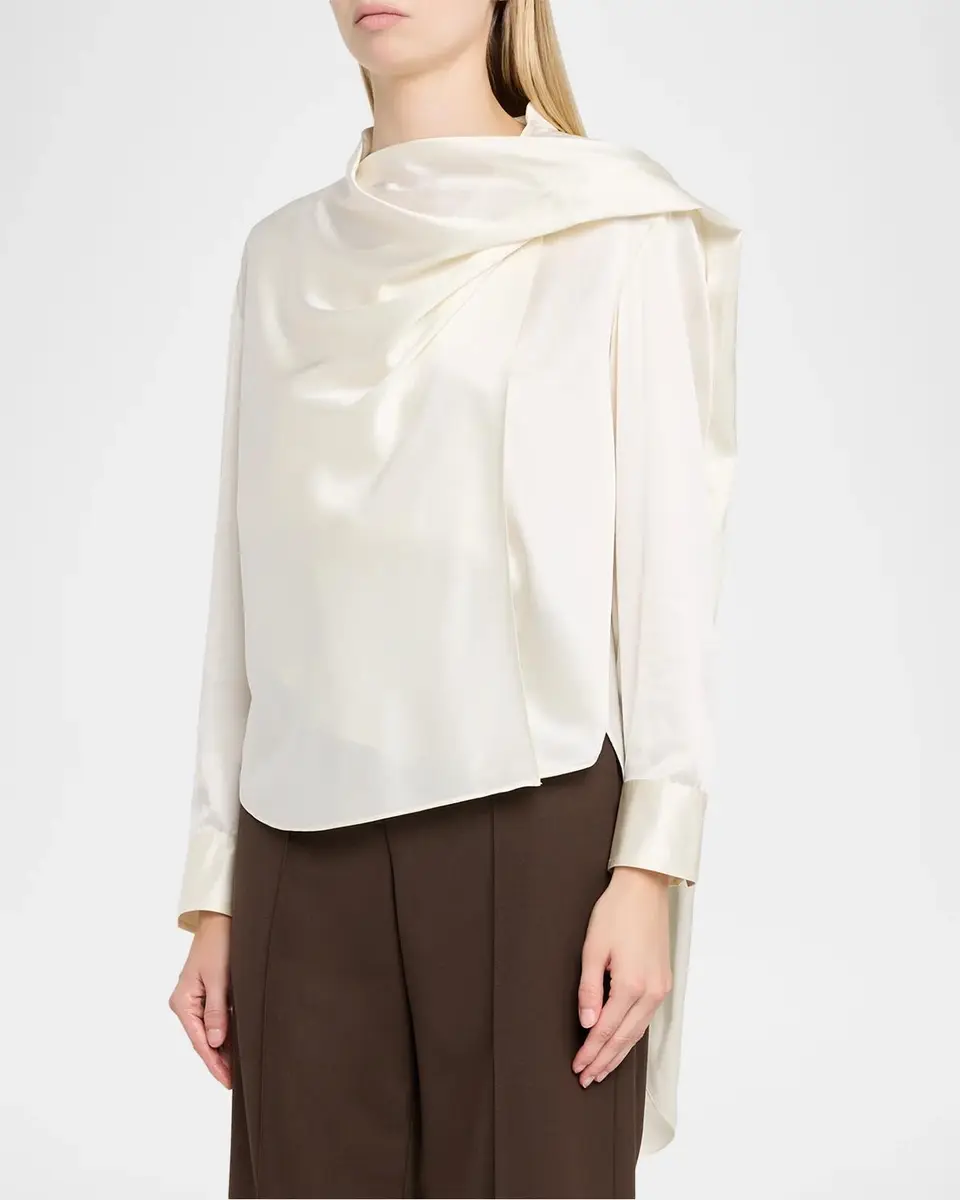 A.L.C. Nadine Draped Silk Scarf Top | Thumbnail 4