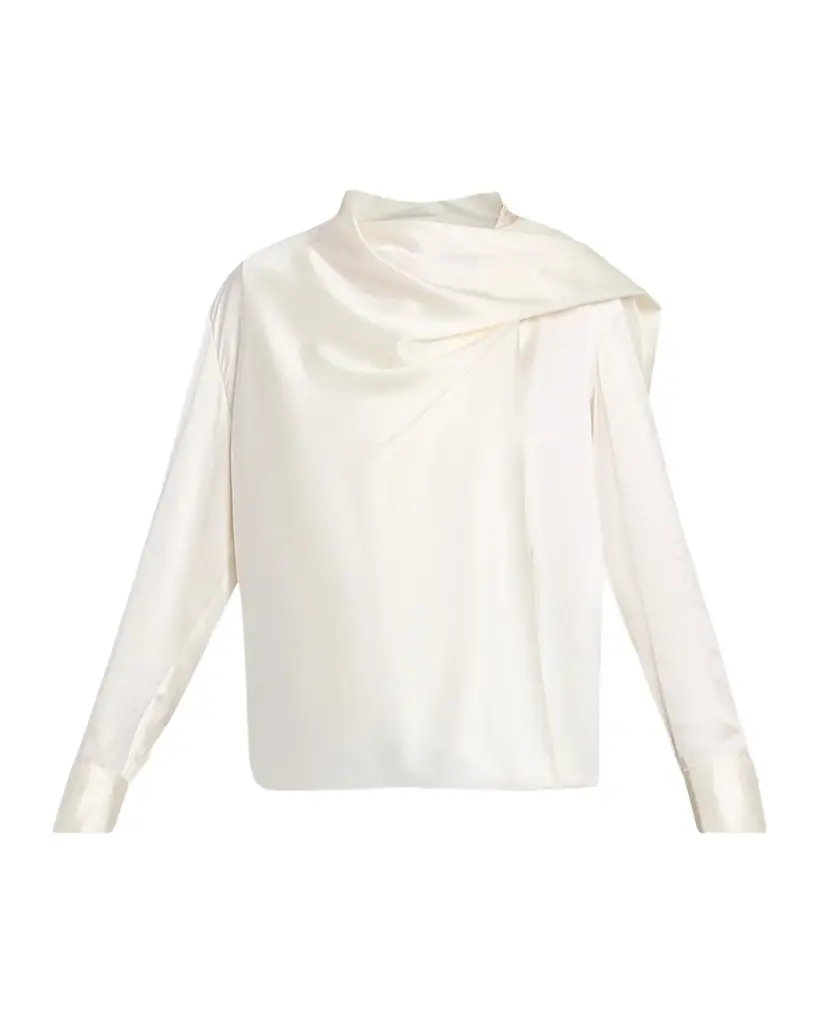 Nadine Draped Silk Scarf Top
