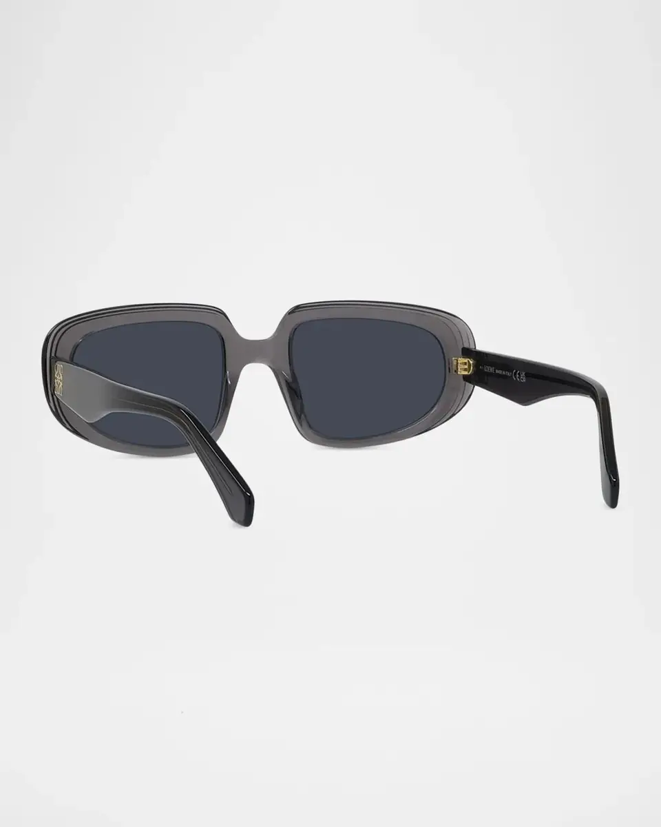 Loewe Men's Anagram-Temple Acetate Oval Sunglasses | Thumbnail 2