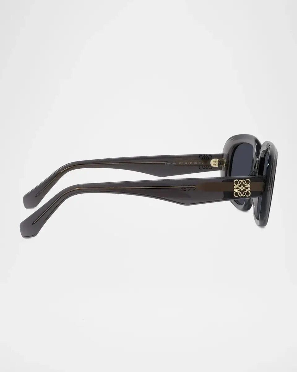 Loewe Men's Anagram-Temple Acetate Oval Sunglasses | Thumbnail 4
