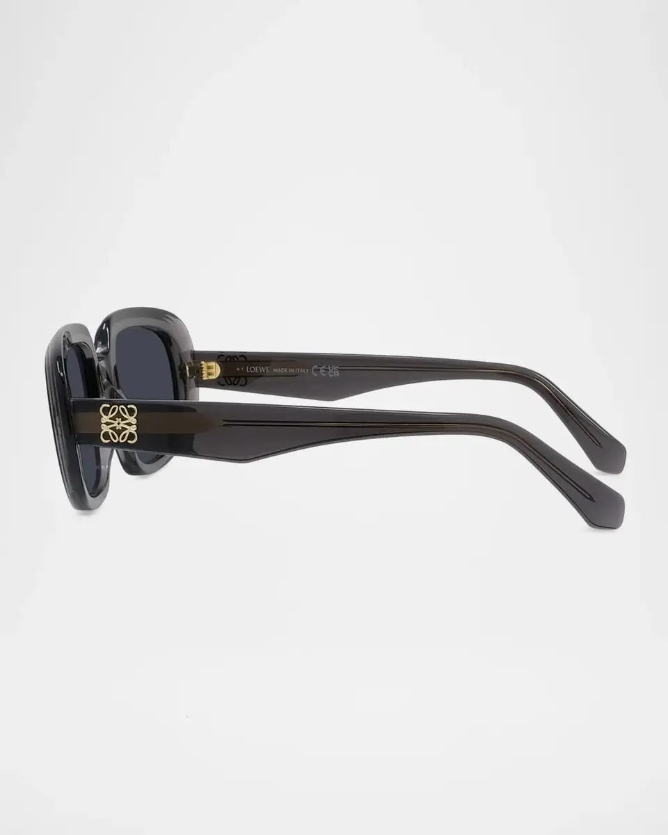 Loewe Men's Anagram-Temple Acetate Oval Sunglasses | Thumbnail 5