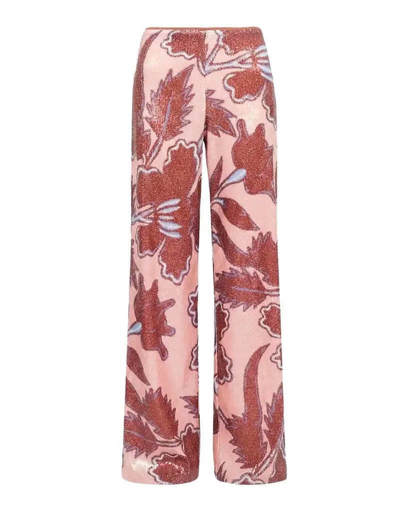Diane von Furstenberg Felix Wide-Leg Sequin Floral Pants