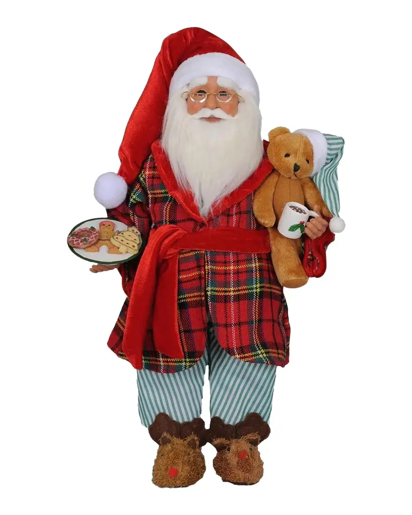 Santa Claus Faux-Fur Christmas Figurine Santa Claus Faux-Fur Christmas Figurine