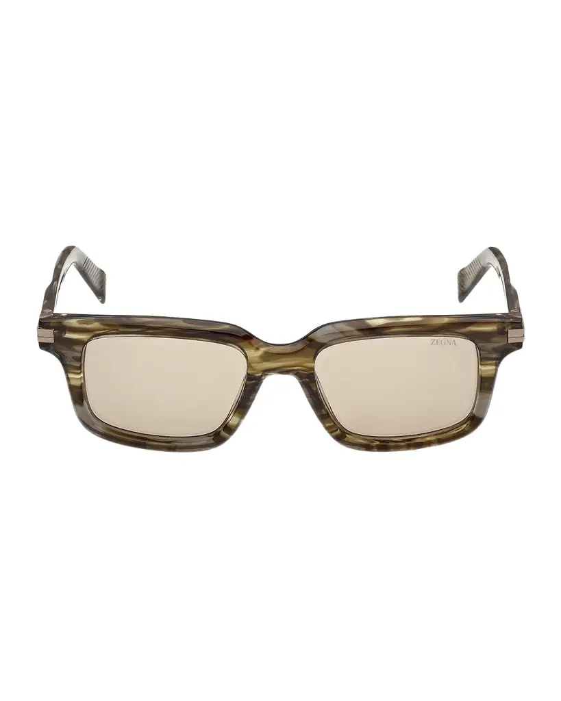 Zegna Men's EZ0312 Acetate Square Sunglasses