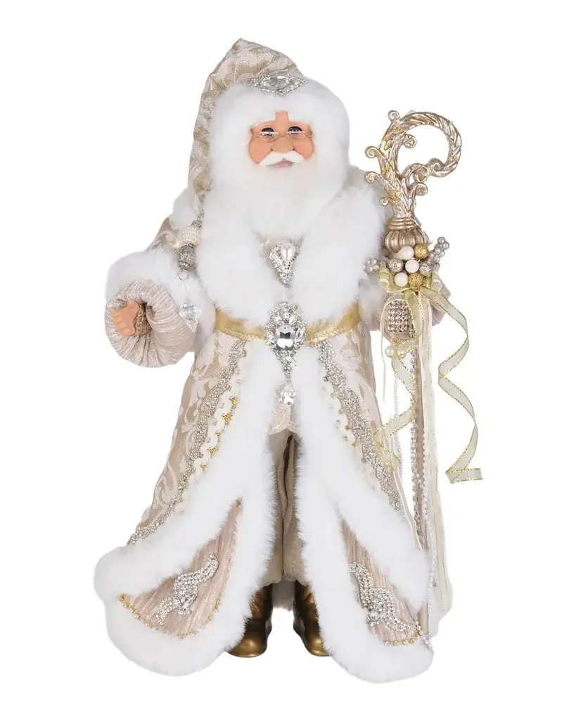 Karen Didion Lighted Gold Royale Santa