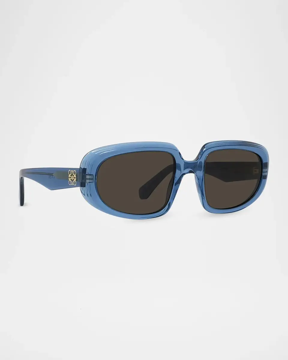 Loewe Men's Anagram Acetate Oval Sunglasses | Thumbnail 7 Loewe Men's Anagram Acetate Oval Sunglasses | Thumbnail 7