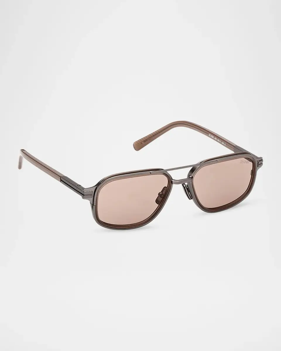 Zegna Men's EZ0320 Metal Navigator Sunglasses | Thumbnail 3 Zegna Men's EZ0320 Metal Navigator Sunglasses | Thumbnail 3