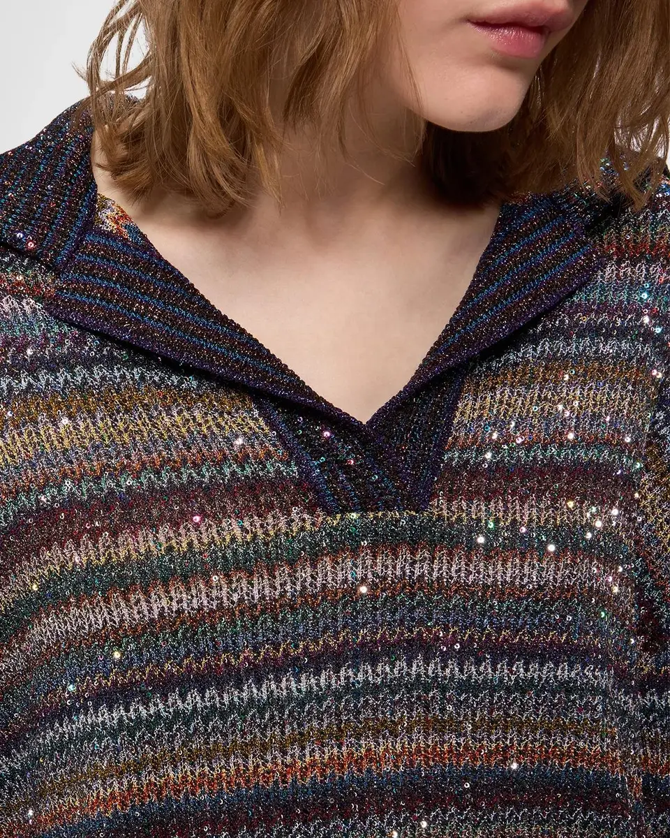 Missoni Viscose Lame Polo Shirt | Thumbnail 4 Missoni Viscose Lame Polo Shirt | Thumbnail 4