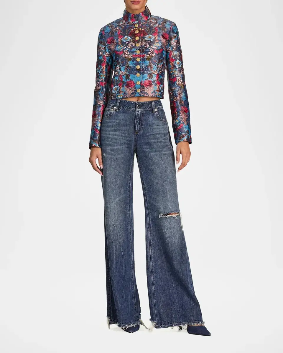 Alice + Olivia Emerson Floral Jacquard Military Jacket | Thumbnail 2