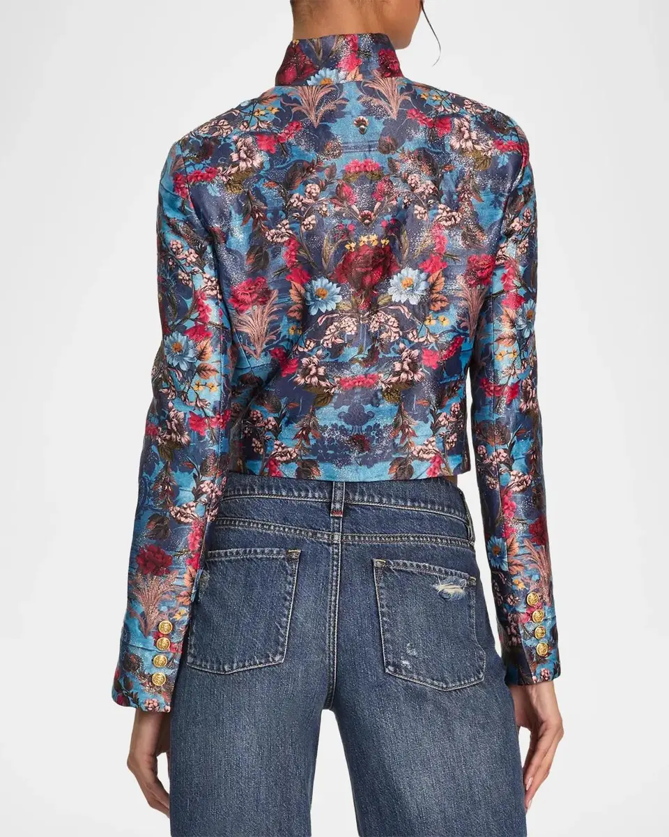 Alice + Olivia Emerson Floral Jacquard Military Jacket | Thumbnail 3