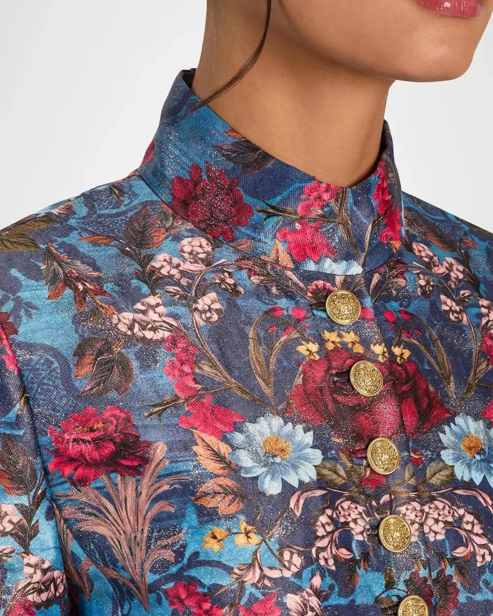 Alice + Olivia Emerson Floral Jacquard Military Jacket | Thumbnail 5