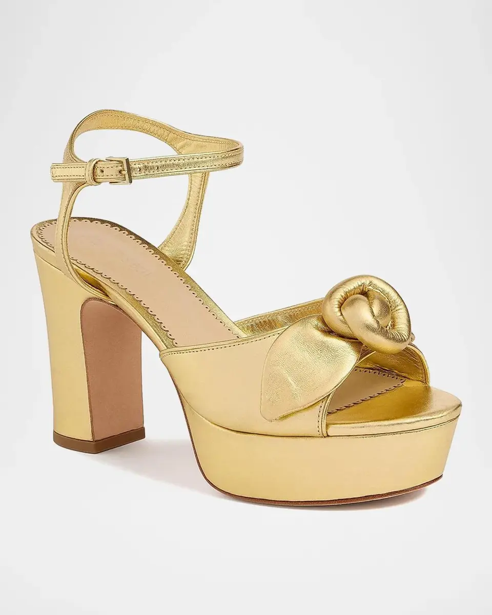 Cinq à Sept 95mm Arianna Metallic Leather Platform Sandals | Thumbnail 3 Cinq à Sept 95mm Arianna Metallic Leather Platform Sandals | Thumbnail 3