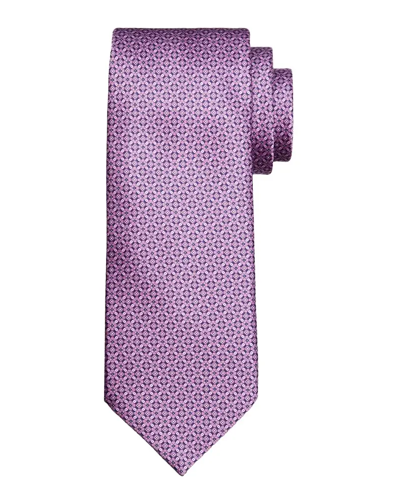 Men's Geometric Floral Silk Tie Men's Geometric Floral Silk Tie