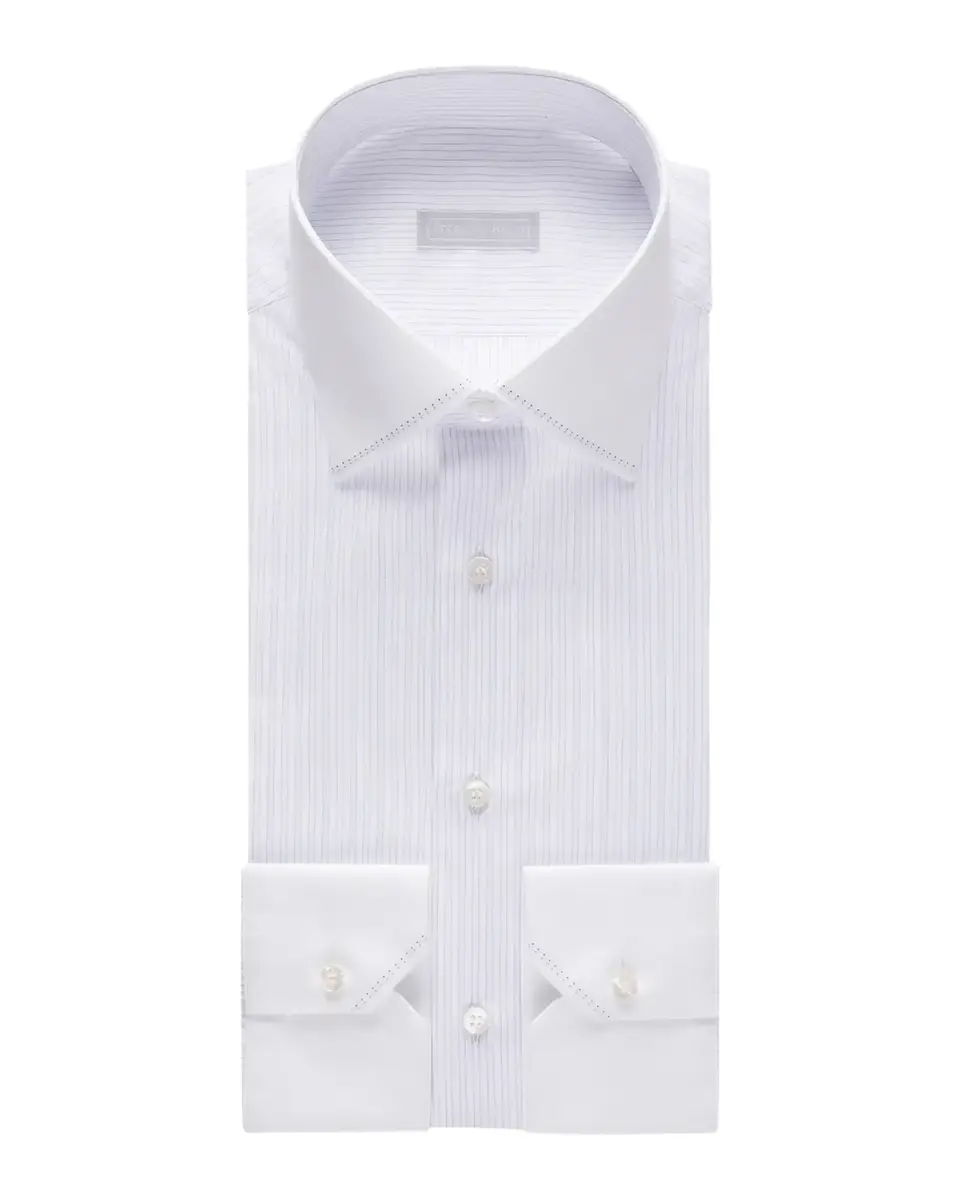 Stefano Ricci Men's Cotton Textured Double-Stripe Dress Shirt | Thumbnail 2 Stefano Ricci Men's Cotton Textured Double-Stripe Dress Shirt | Thumbnail 2