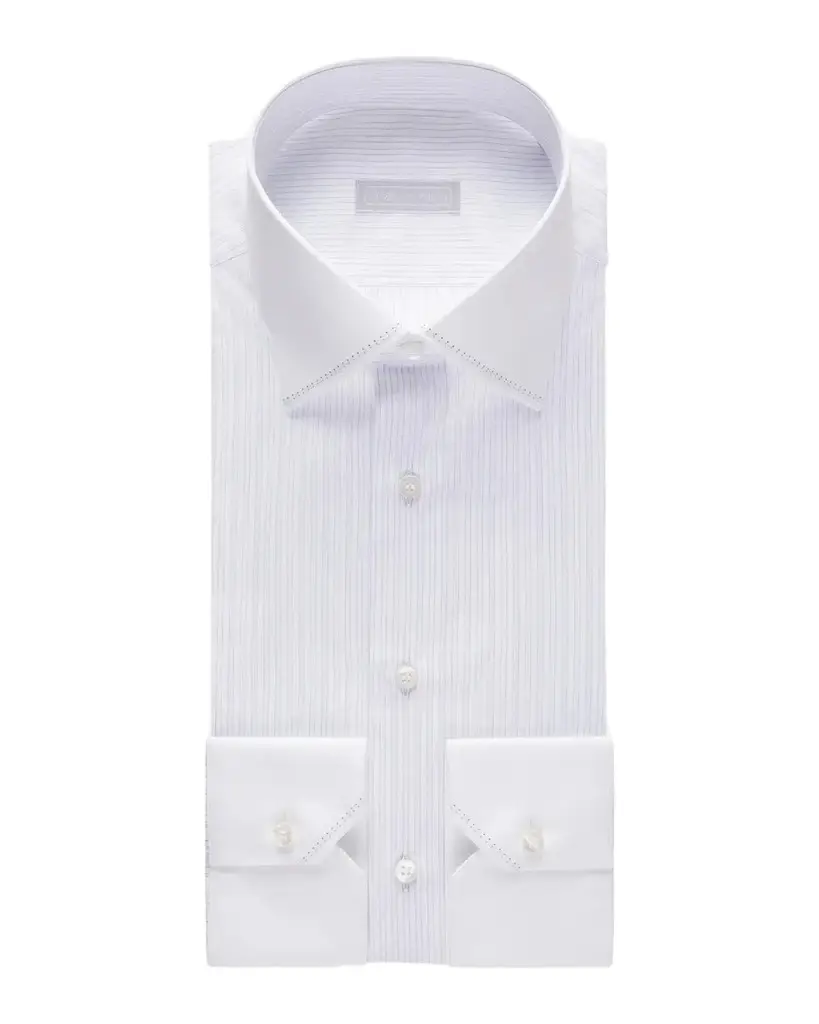 Stefano Ricci Men's Cotton Textured Double-Stripe Dress Shirt