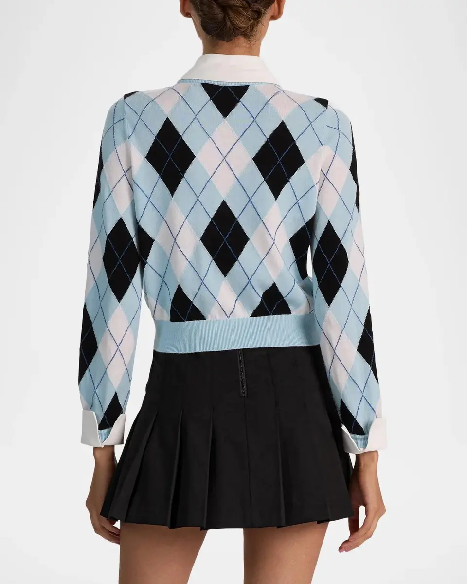 Alice + Olivia Dollie Argyle Wool-Blend Cardigan | Thumbnail 3 Alice + Olivia Dollie Argyle Wool-Blend Cardigan | Thumbnail 3
