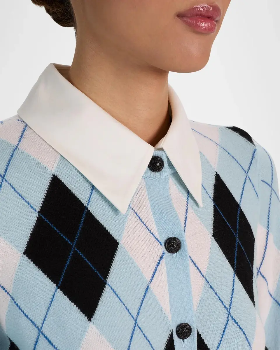Alice + Olivia Dollie Argyle Wool-Blend Cardigan | Thumbnail 5 Alice + Olivia Dollie Argyle Wool-Blend Cardigan | Thumbnail 5