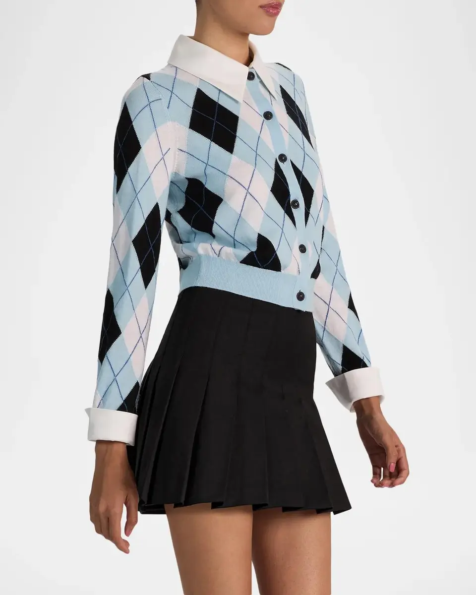 Alice + Olivia Dollie Argyle Wool-Blend Cardigan | Thumbnail 6 Alice + Olivia Dollie Argyle Wool-Blend Cardigan | Thumbnail 6